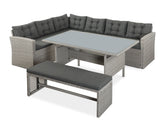 ARIZONA Outdoor Rattan Corner Dining Set 4PCS